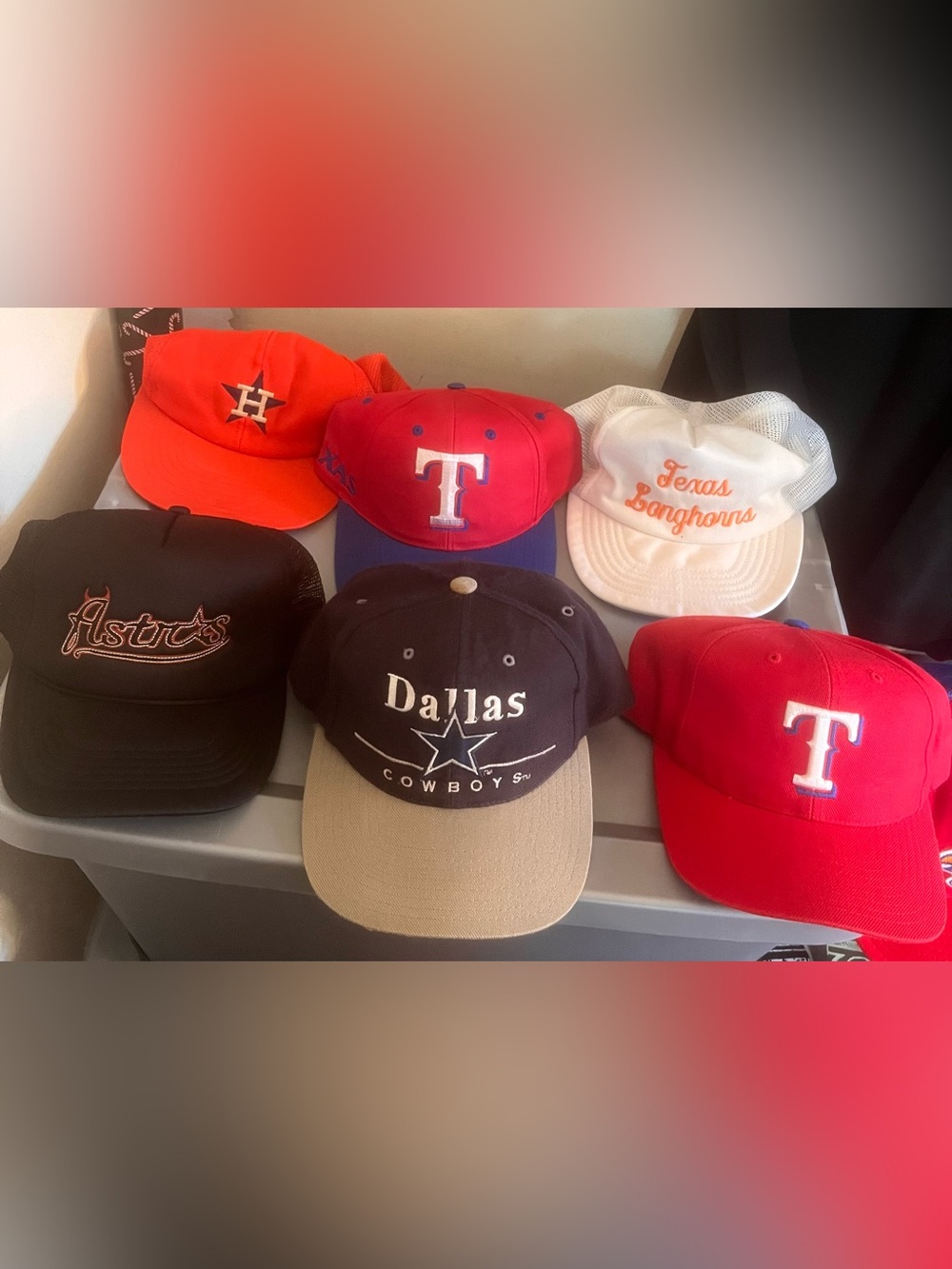 6 vintage texas snapback hat bundle longhorns rangers houston astros dallas wool